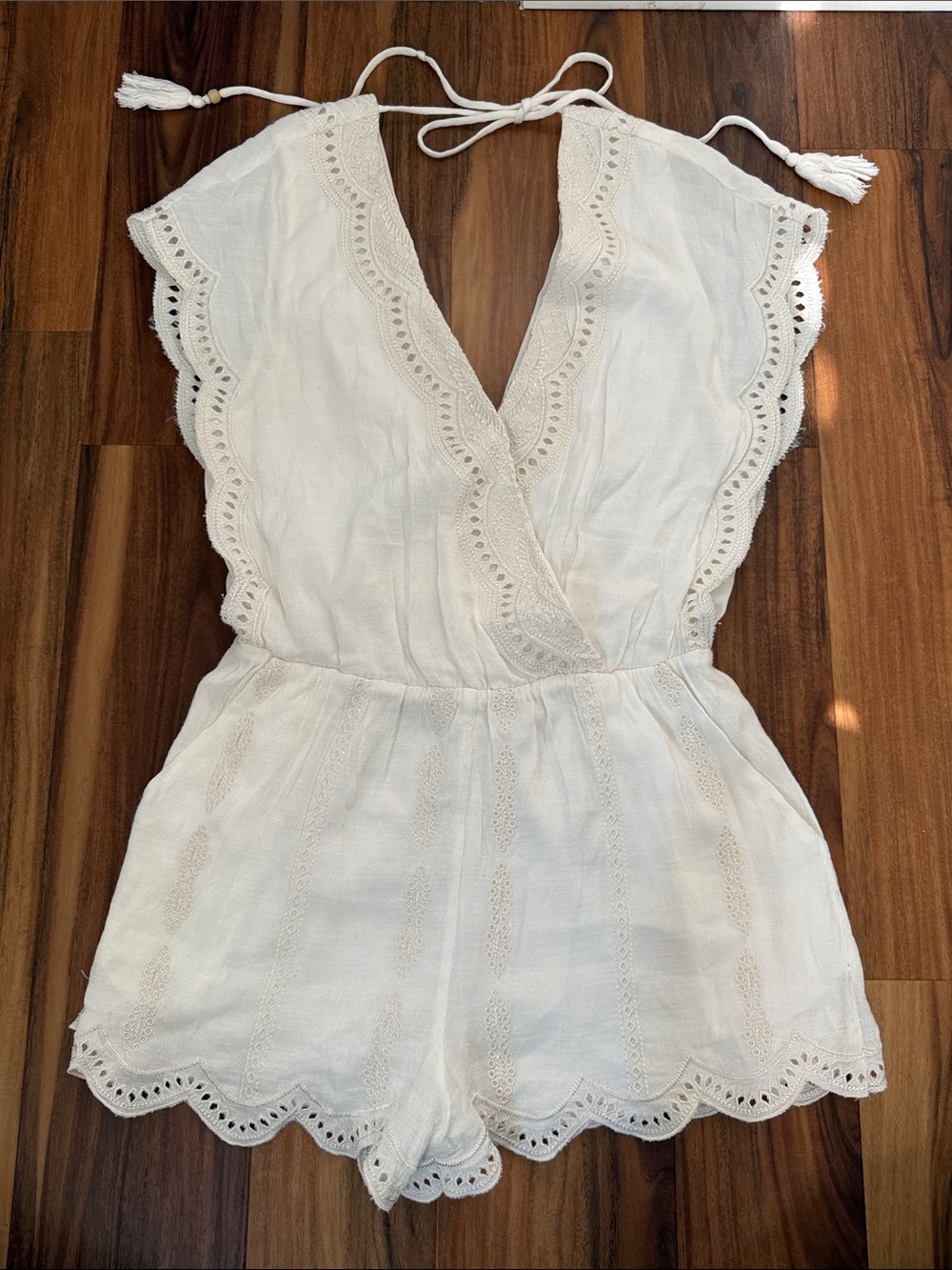 The Impeccable Pig White Eyelet Romper
